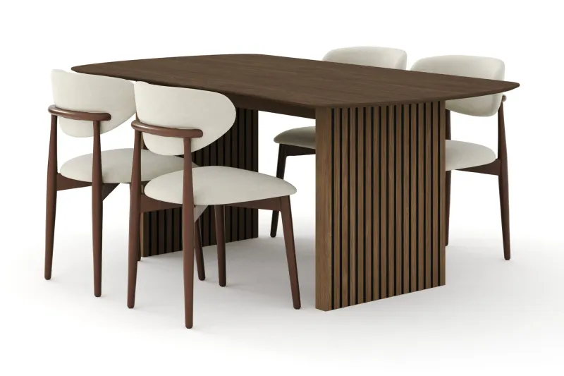 Matgrupp Bark Richeto med Molly stolar Rökt ek/beige (Art.nr 3435800) — Bark
