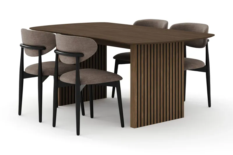 Matgrupp Bark Richeto med Molly stolar Svart (Art.nr 3435801) — Bark