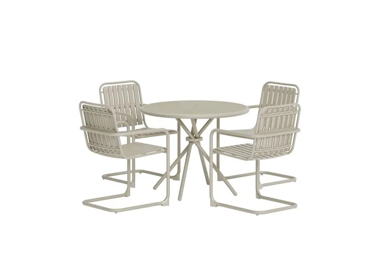 Matgrupp Chios 90 cm med 4 Stolar Utomhus - Beige — Venture Home