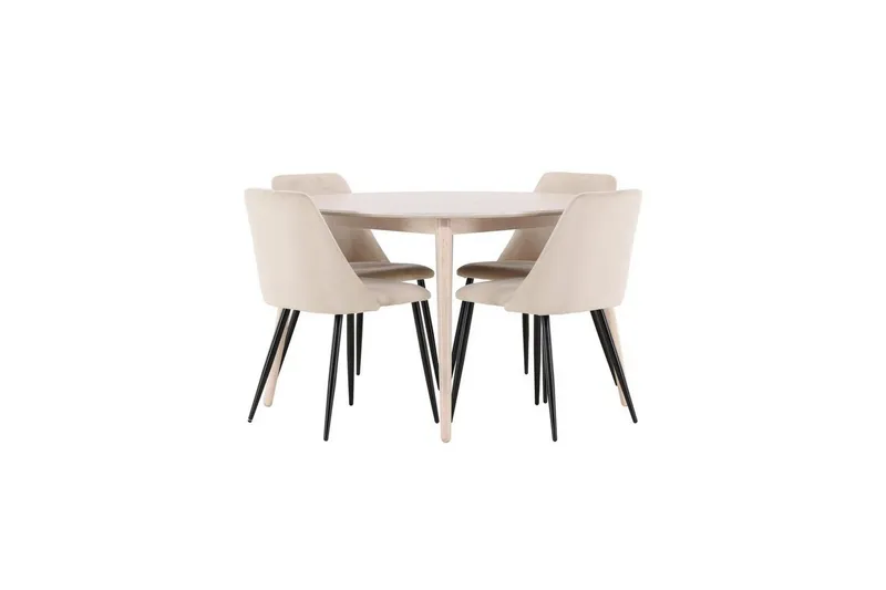 Matgrupp Flora Runt 120 cm Vit med 4st Night Stolar — Venture Home