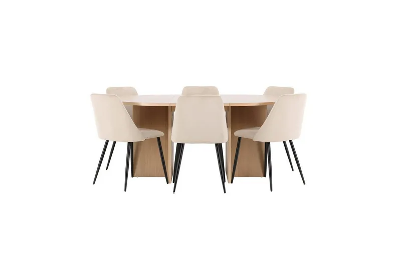 Matgrupp Strada Runt 120/170 cm med Night Stolar 6 st - 6 st — Venture Home