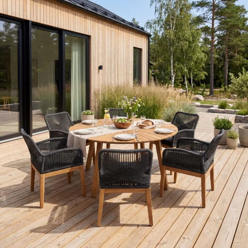 Matgrupp utemöbler | 6 sittplatser | Akaciaträ| Lyfco Florida — Lyfco