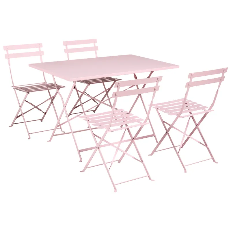 Matgrupp utomhus 4-Sits Fiori Fällbar - pastellrosa — pastellrosa