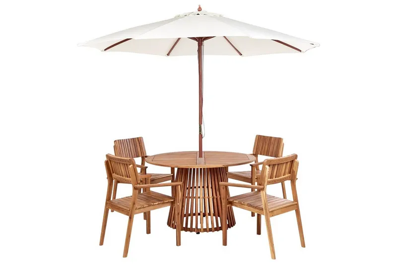 Matsalsset Agello Ljus trä/beige, 4-Sits, Ja - Ljus trä/beige, 4-Sits, Ja — Ljus trä/beige, 4-Sits, Ja