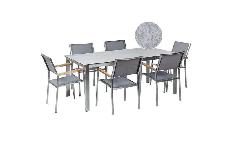 Matsalsset Cosoleto/Grosseto Grå/Silver, 6-Sits - Grå/Silver, 6-Sits — Grå/Silver, 6-Sits