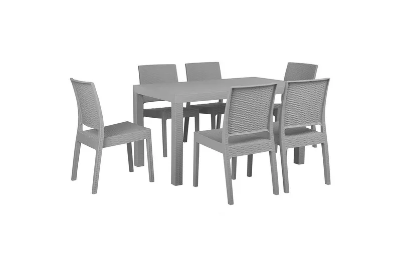 Matsalsset Fossano Ljusgrå, 6-Sits - Ljusgrå, 6-Sits — Ljusgrå, 6-Sits