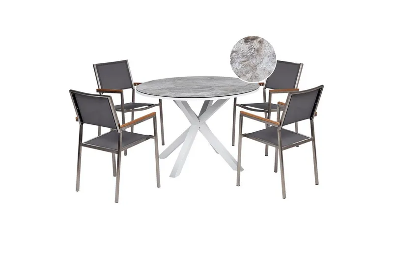 Matsalsset Maletto/Grosseto Grå/Vit/Silver - Grå/Vit/Silver — Grå/Vit/Silver