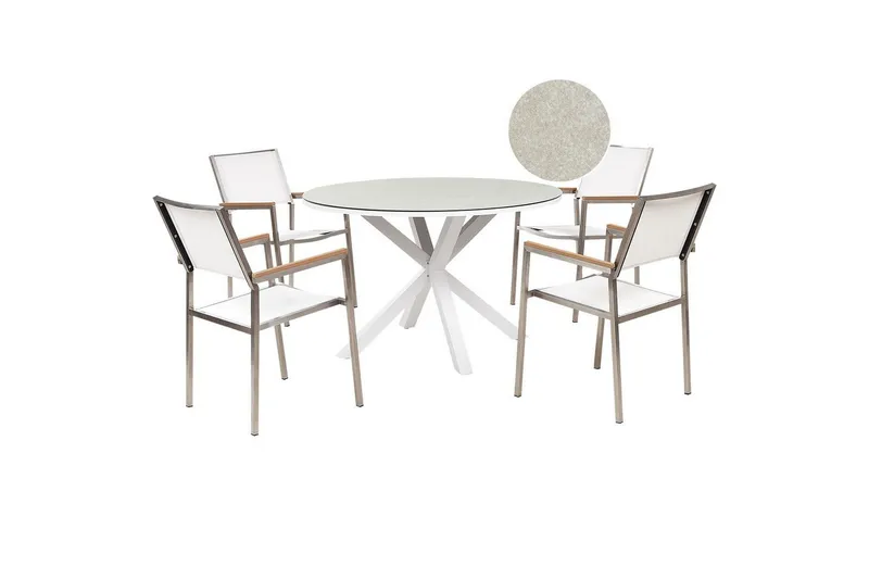 Matsalsset Maletto/Grosseto Vit/Silver/Taupe - Vit/Silver/Taupe — Vit/Silver/Taupe