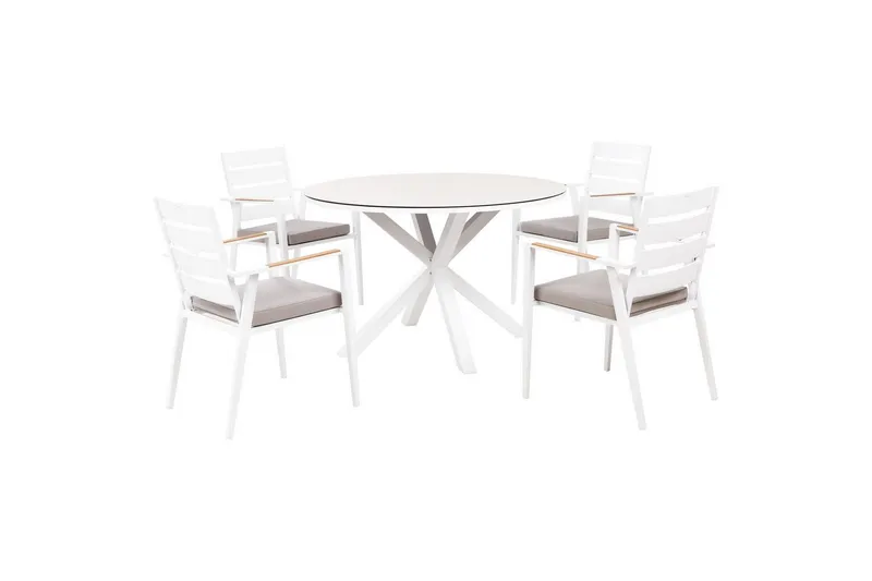 Matsalsset Maletto/Taviano Vit/grått/beige/ljust trä - Vit/grått/beige/ljust trä — Vit/grått/beige/ljust trä