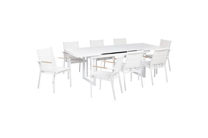Matsalsset Valcanetto/Busseto Vit/ljust trä, 8-Sits - Vit/ljust trä, 8-Sits — Vit/ljust trä, 8-Sits