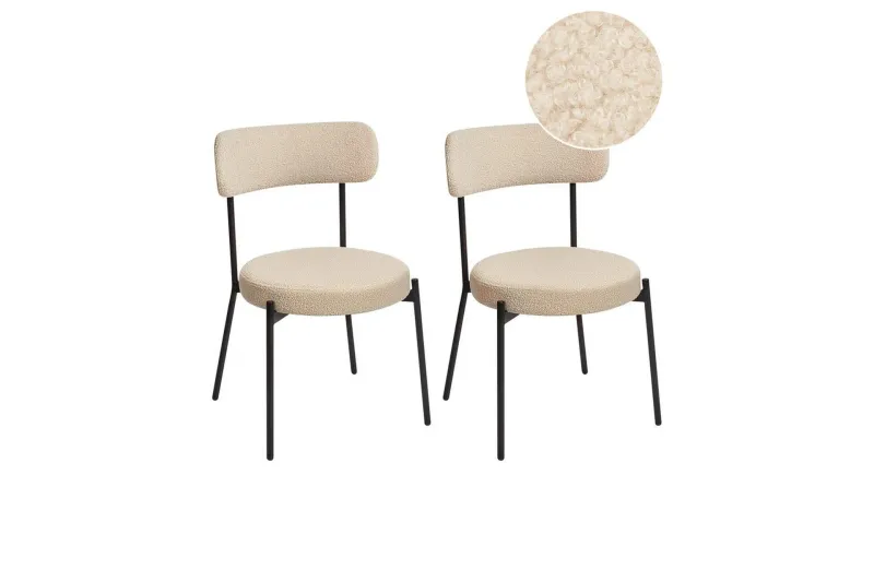Matsalsstol Allison set om 2 Beige-Svart - Beige-Svart — Beige-Svart
