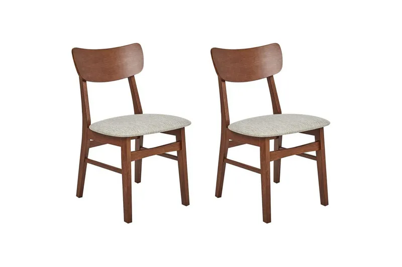 Matsalsstol Anoka set om 2 Mörk Trä-Beige - Mörk Trä-Beige — Mörk Trä-Beige
