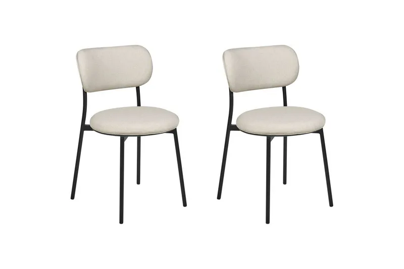 Matsalsstol Casey set om 2 Beige-Svart - Beige-Svart — Beige-Svart