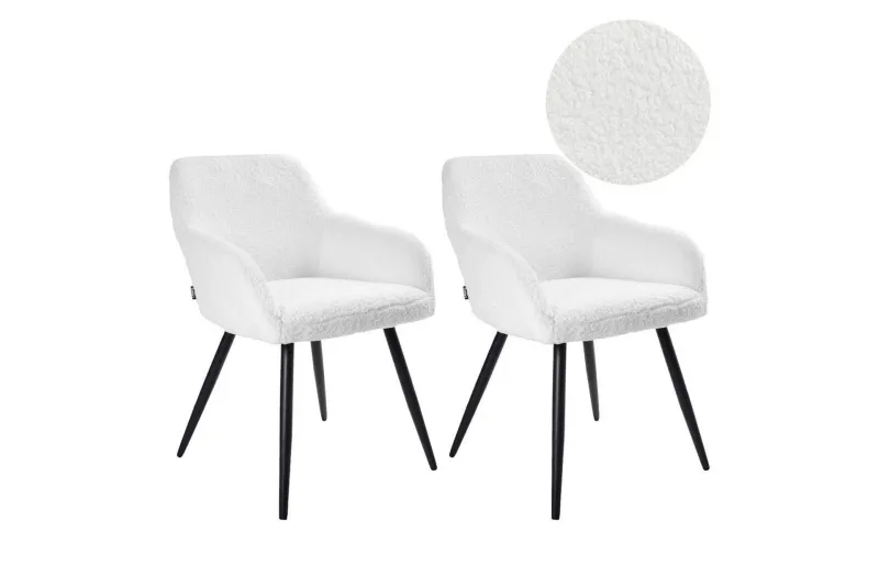 Matsalsstol Casmalia set om 2 Vit/Svart - Vit/Svart — Vit/Svart