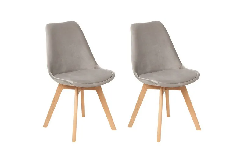 Matsalsstol Dakota Ii set om 2 Beige-Ljust Trä - Beige-Ljust Trä — Beige-Ljust Trä
