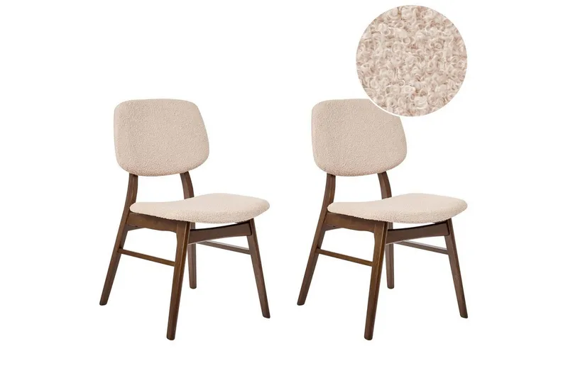Matsalsstol Ella set om 2 Mörk Trä-Beige - Mörk Trä-Beige — Mörk Trä-Beige