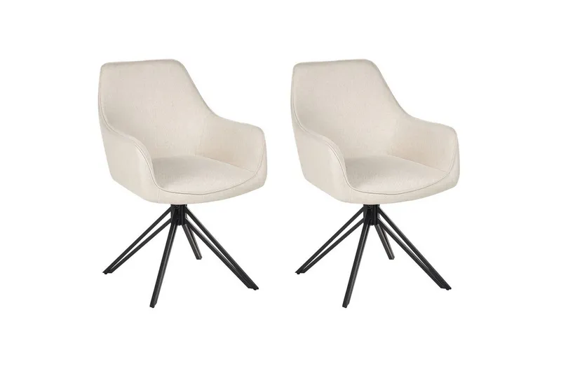 Matsalsstol Jodar set om 2 Beige-Svart - Beige-Svart — Beige-Svart