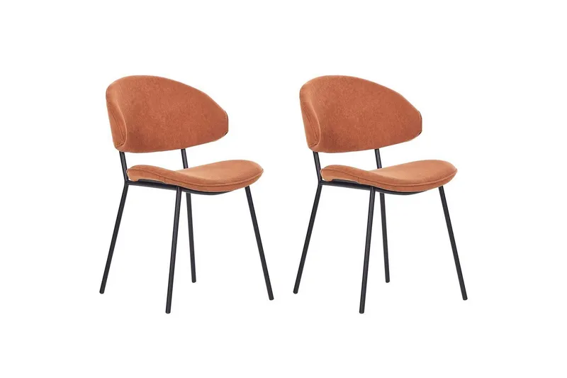 Matsalsstol Kiana set om 2 Orange-Svart - Orange-Svart — Orange-Svart