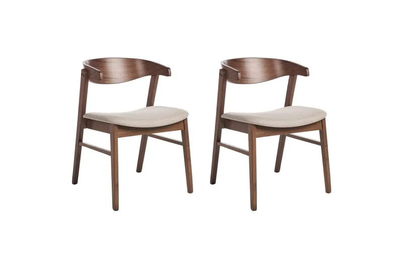 Matsalsstol Lilly set om 2 Beige-Mörkt Trä - Beige-Mörkt Trä — Beige-Mörkt Trä
