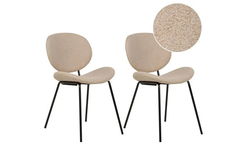 Matsalsstol Luana set om 2 Beige-Svart - Beige-Svart — Beige-Svart