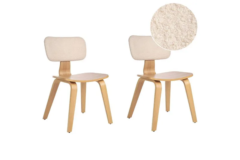 Matsalsstol Lucinda set om 2 Beige-Ljust Trä - Beige-Ljust Trä — Beige-Ljust Trä