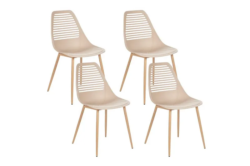 Matsalsstol Montello set om 4 Beige-Ljust Trä - Beige-Ljust Trä — Beige-Ljust Trä