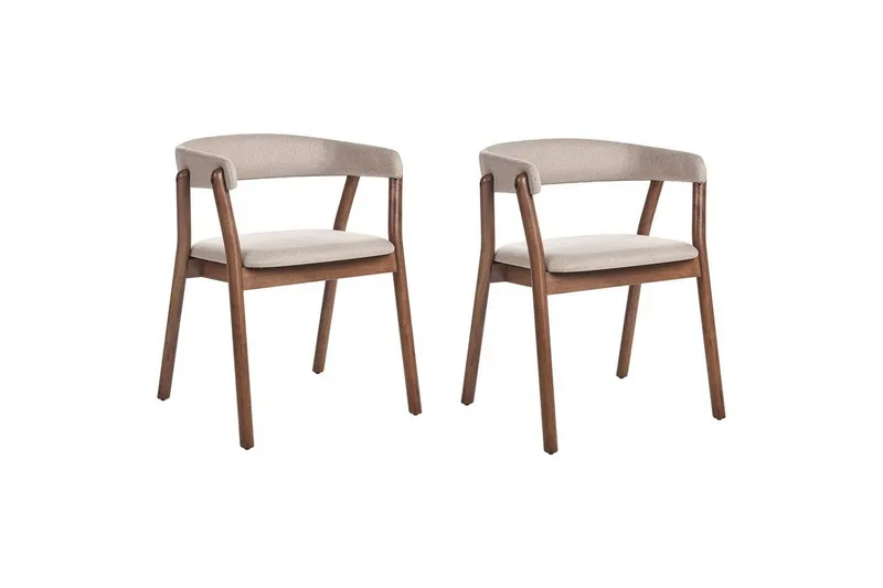 Matsalsstol Mylo set om 2 Beige-Mörkt Trä - Beige-Mörkt Trä — Beige-Mörkt Trä