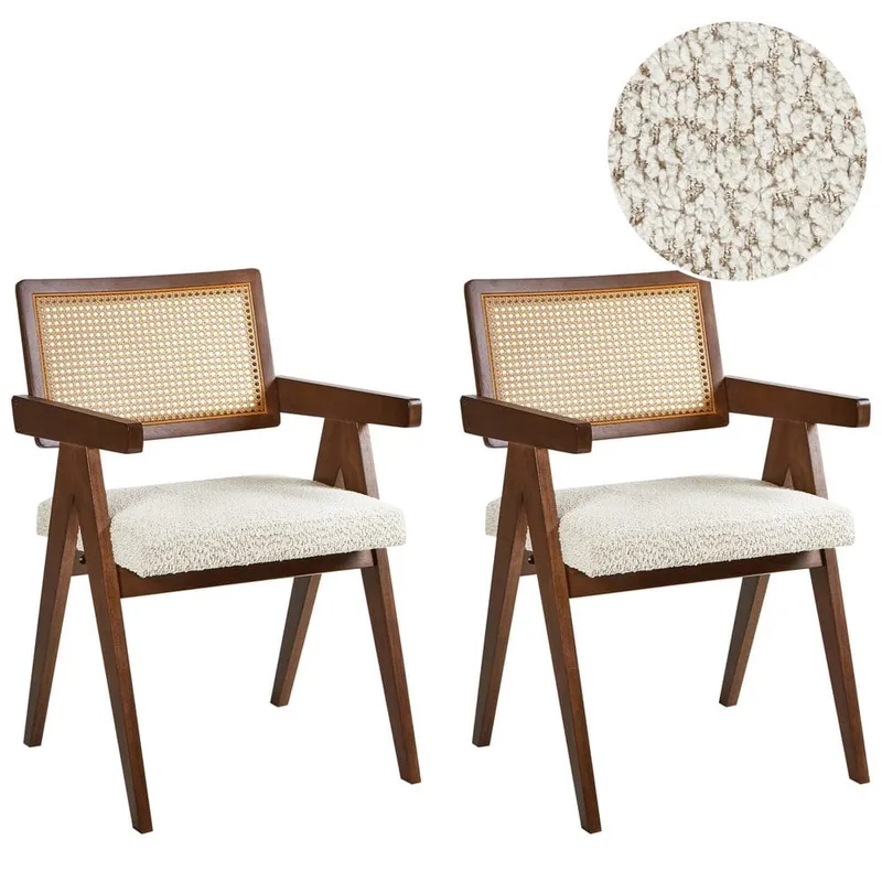 Matstol Ava 2-pack - Mörkbrun, Beige — Mörkbrun, Beige