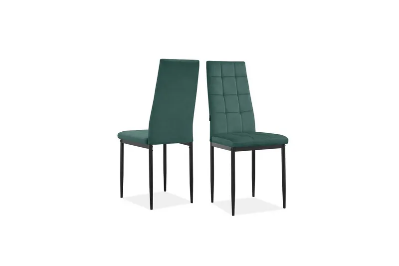 Matstol Becca, 2-pack Sammet/metall, Mörkgrön - Sammet/metall, Mörkgrön — Loft24