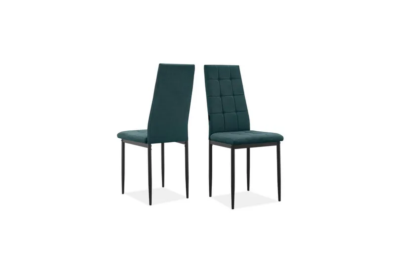 Matstol Becca, 2-pack Tyg/Metall, Mörkgrön - Tyg/Metall, Mörkgrön — Loft24