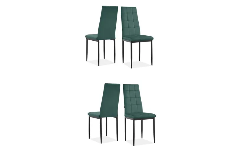 Matstol Becca set om 4 Sammet/metall, Mörkgrön - Sammet/metall, Mörkgrön — Loft24