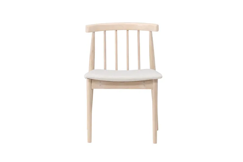 Matstol utan armstöd Peach Flora Dining Chair - Whitewash Legs / Beige Fabric Whitewash — Whitewash Legs / Beige Fabric Whitewash -