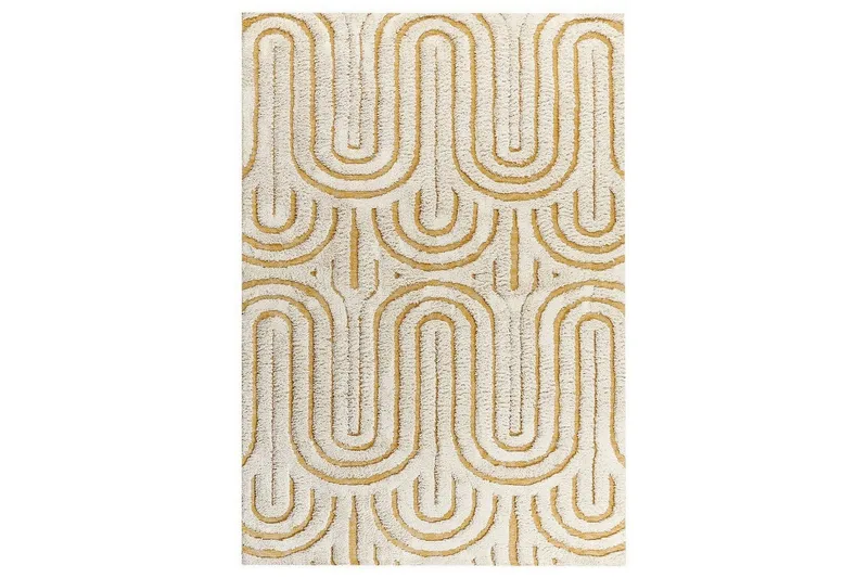 Matta Perai - Vit, Gul, 160x230 cm — Vit, Gul, 160x230 cm