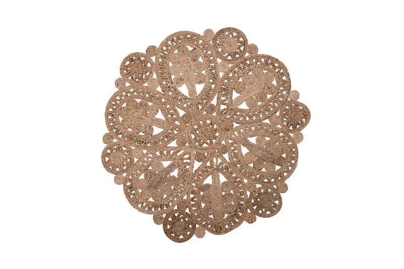 Meckley Matta Slätvävd Rund 120 cm - Beige — Beige