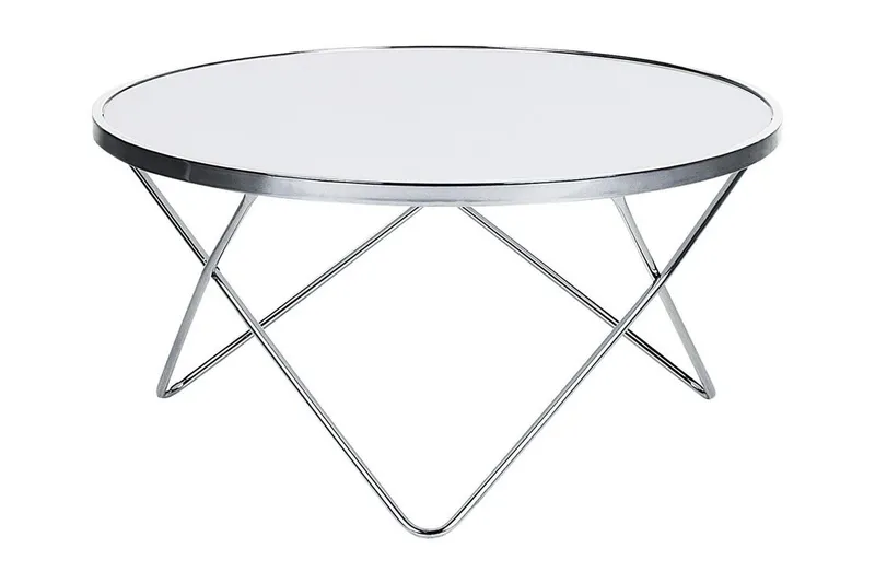 Meerah Soffbord 80 cm Runt - Vit/Silver — Vit/Silver