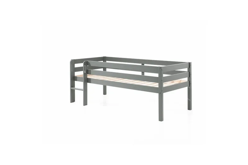 Mellanhög säng med stege Pino Grå, 85 cm - Grå, 85 cm — Grå, 85 cm