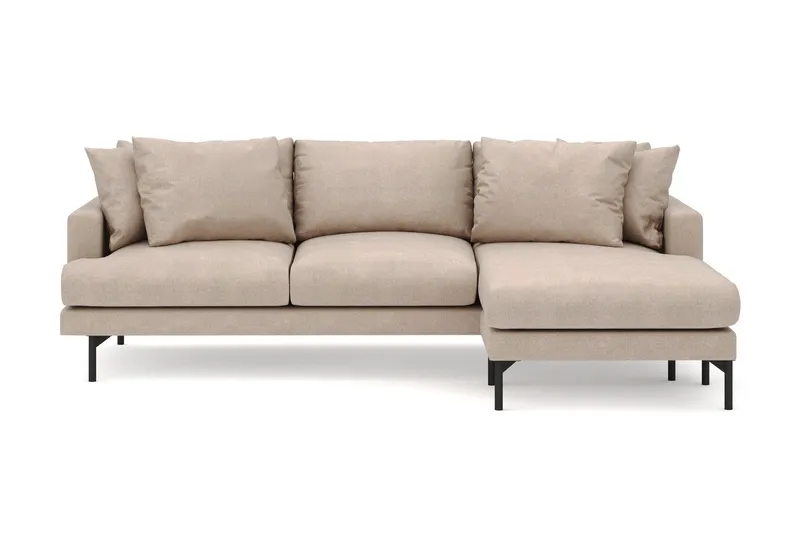 Menard 3-sits Högervänd L-formad Divansoffa i Tyg - Beige (Art.nr 3098268) — Beige