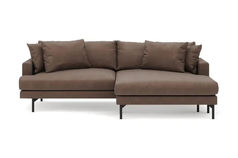 Menard 4-sits Högervänd L-formad Divansoffa i Tyg - Brun (Art.nr 3098294) — Brun
