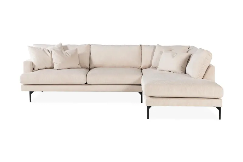 Menard 4-sits Högervänd L-formad Djup Schäslongsoffa i Manchester - Beige — Scandi Days