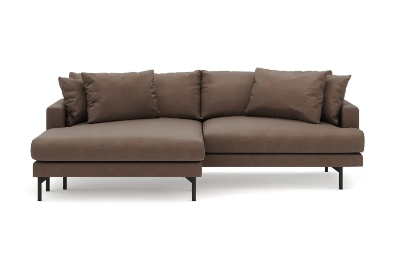 Menard 4-sits Vänstervänd L-formad Divansoffa i Tyg - Brun (Art.nr 3098298) — Brun