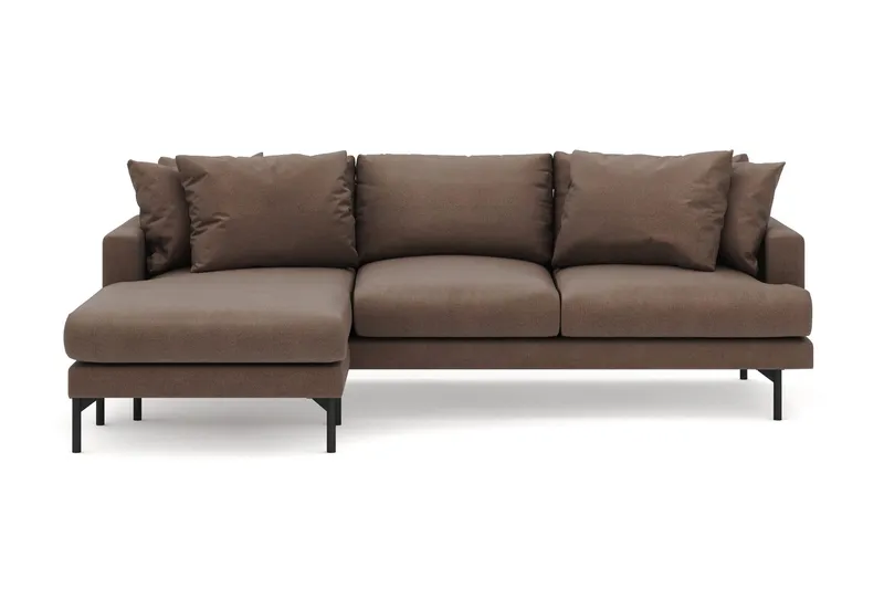 Menard 4-sits Vänstervänd L-formad Djup Divansoffa i Tyg - Brun (Art.nr 3098292) — Brun