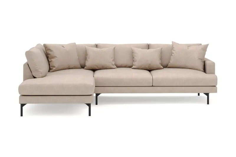 Menard 4-sits Vänstervänd L-formad Djup Schäslongsoffa i Tyg - Beige (Art.nr 3098262) — Scandi Days