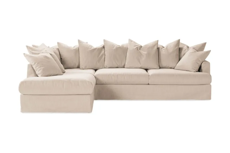 Menard 4-sits Vänstervänd L-formad Djup Schäslongsoffa i Tyg - Beige (Art.nr 1403837) — Scandi Days