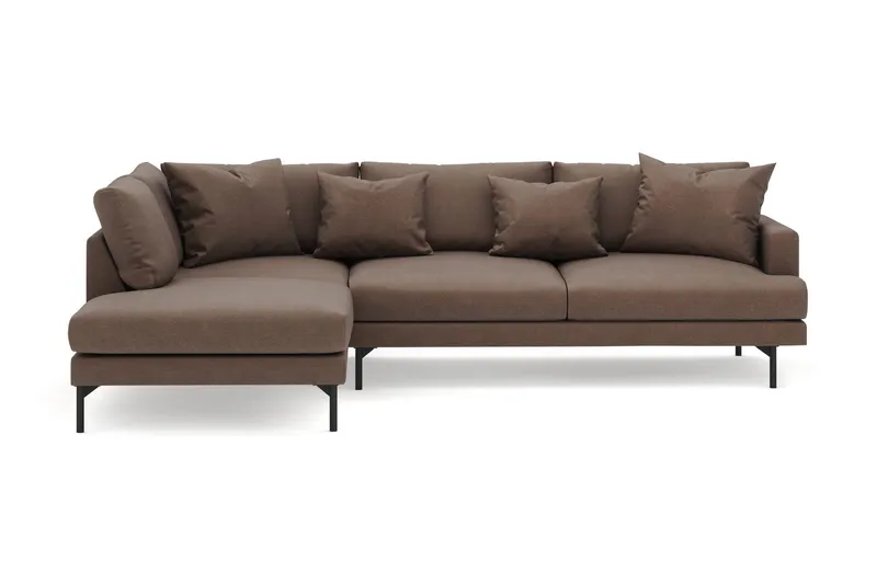 Menard 4-sits Vänstervänd L-formad Djup Schäslongsoffa i Tyg - Brun (Art.nr 3098293) — Brun