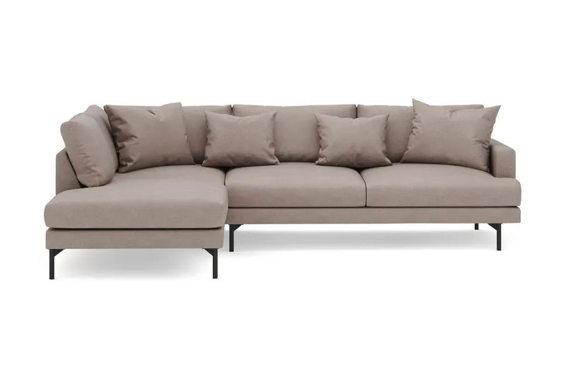 Menard 4-sits Vänstervänd L-formad Djup Schäslongsoffa i Tyg - Brun (Art.nr 3098278) — Brun