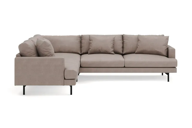Menard 6-sits Vänstervänd L-formad Hörnsoffa i Tyg - Brun (Art.nr 3098276) — Brun