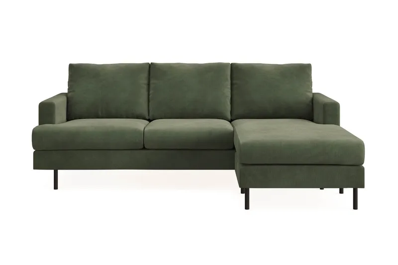 Menard Compact 3-sits Högervänd L-formad Divansoffa i Manchester - Grön — Grön