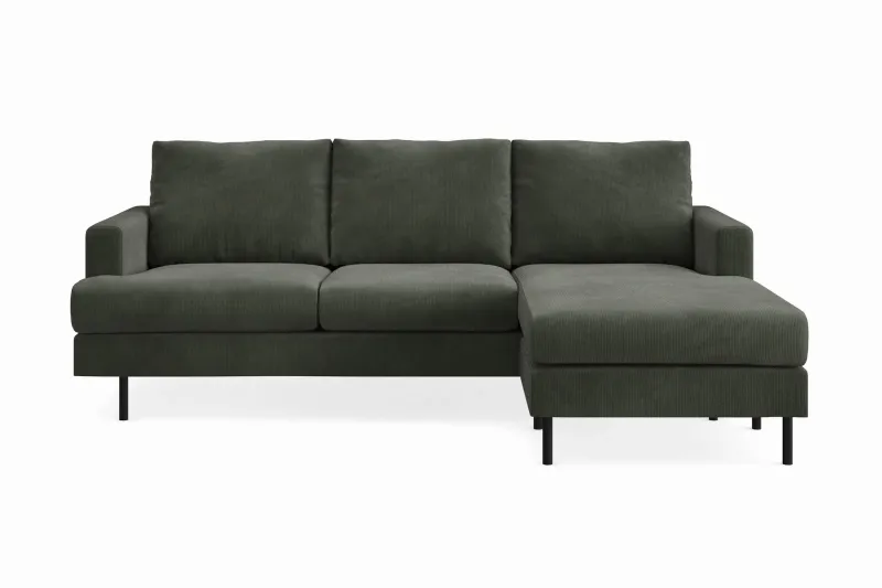 Menard Compact 3-sits Högervänd L-formad Divansoffa i Manchester - Mörkgrön — Mörkgrön