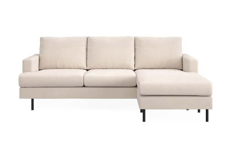 Menard Compact 3-sits Högervänd L-formad Divansoffa i Tyg - Beige — Beige