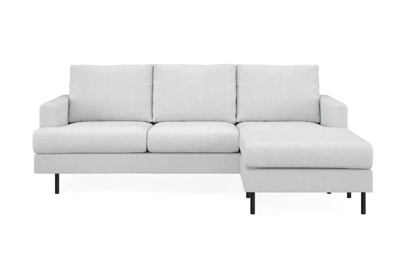 Menard Compact 3-sits Högervänd L-formad Divansoffa i Tyg - Ljusgrå — Ljusgrå